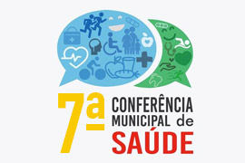 A Prefeitura Municipal através da Secretaria Municipal de Saúde em parceria com o Conselho Municipal de Saúde convidam toda a população para a 7ª Conferência Municipal de Saúde. Dia 24 de abril, às 15:00, no Centro Social