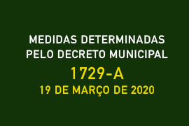 Decreto 1729-A decreta Estado de Emergência em Saúde em decorrência do Coronavírus (COVID-19)